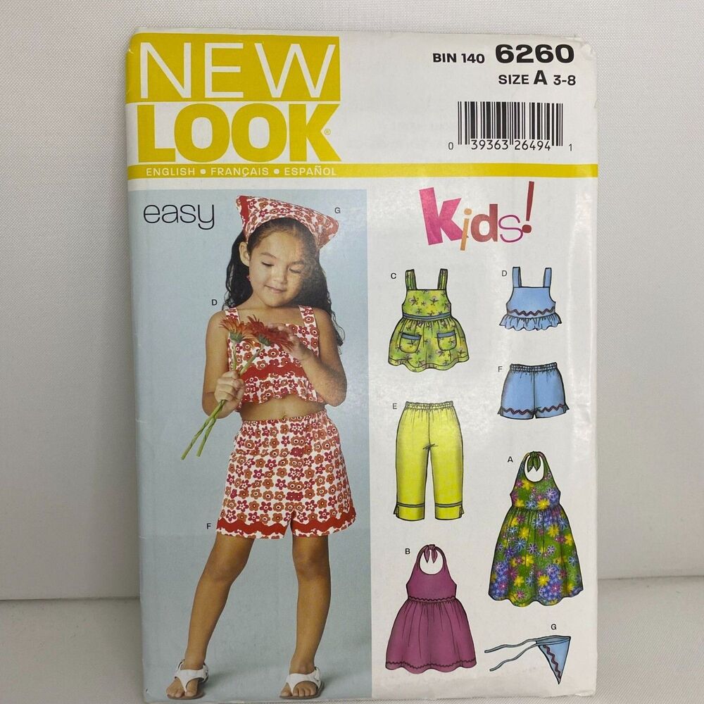 #6260 New Look Kids Girls Dress Pants and Top Sewing Pattern SIZE 3-8